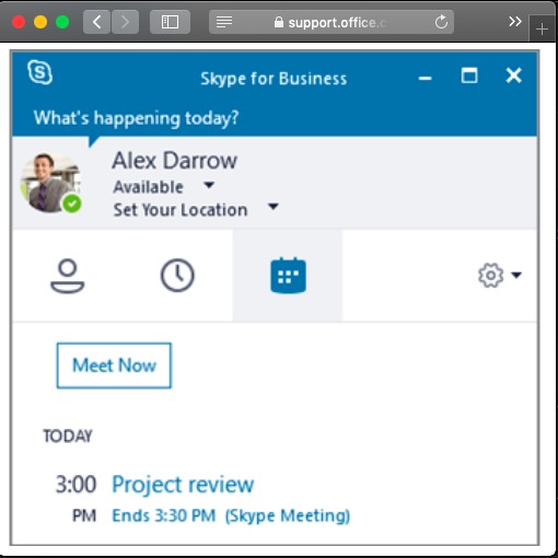 skype for business mac idle time